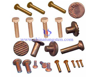 tungsten copper rivet electrical contact